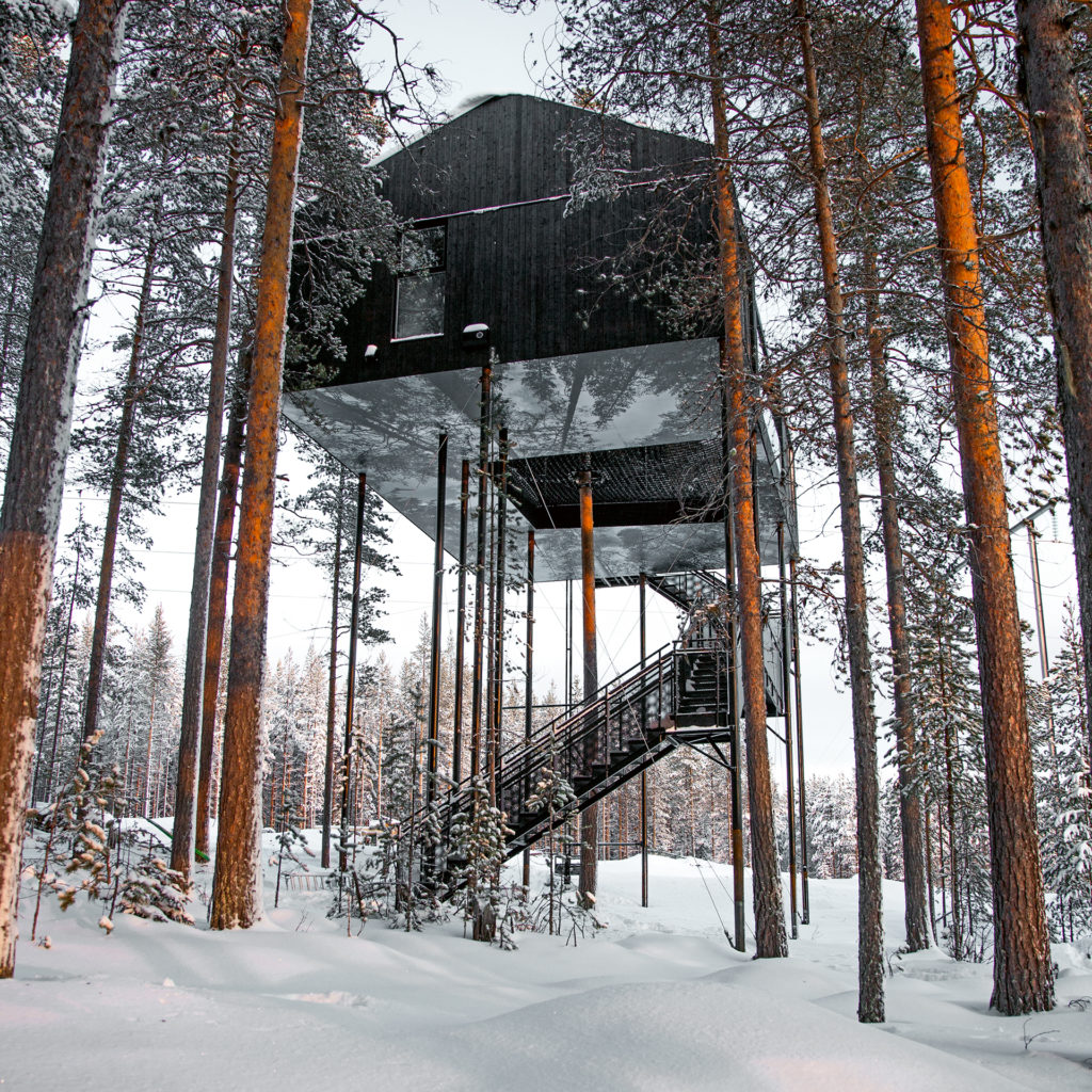 Designed by Snøhetta, the 7th Room at Treehotel in Harads, Sweden