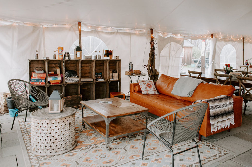 The lobby tent at Firelight Camps