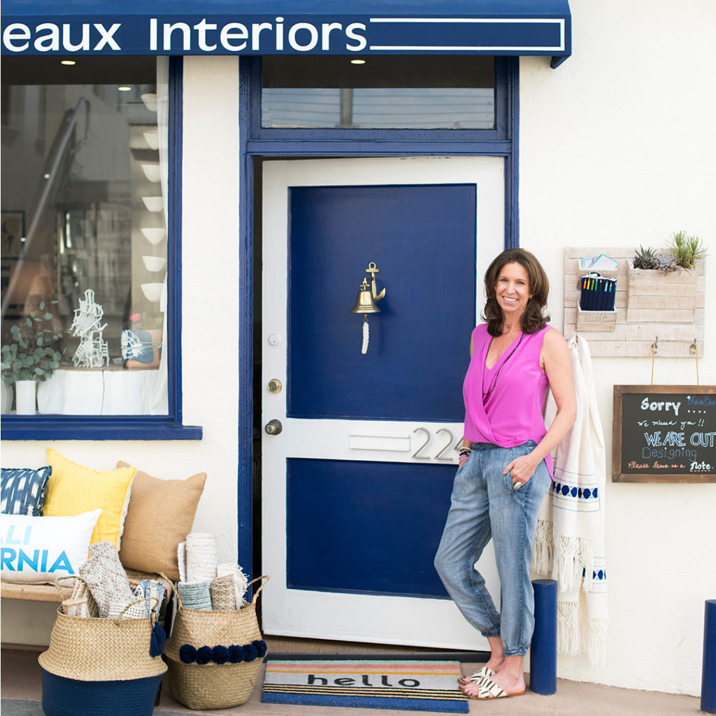 Nancy Russert outside her Manhattan Beach, California design studio