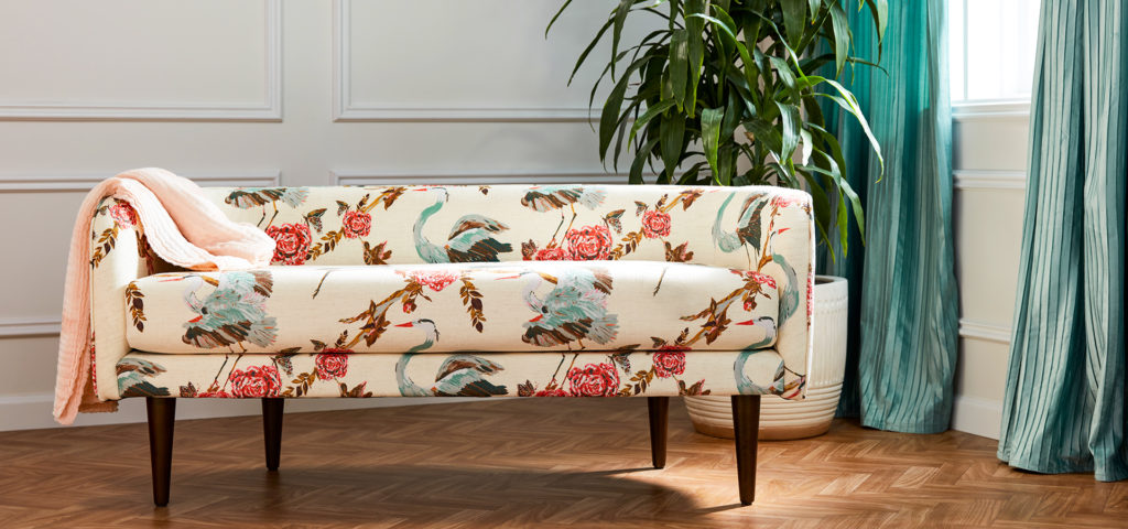 The Joybird x Bari J. Heron Jardin "Elsie" bench