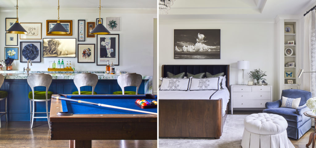 The game room with a pool table and a bedroom by Mel Bean Interiors