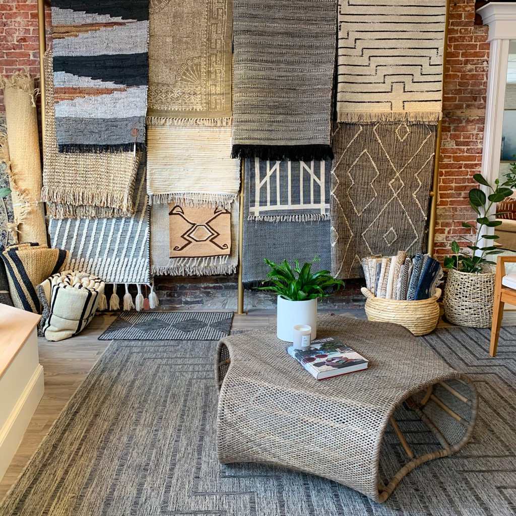 A gallery of rugs at Sage Market+Design