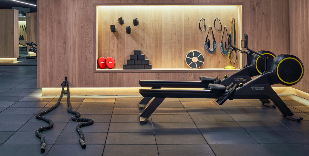 The fitness center at Windward Wellness at Muir