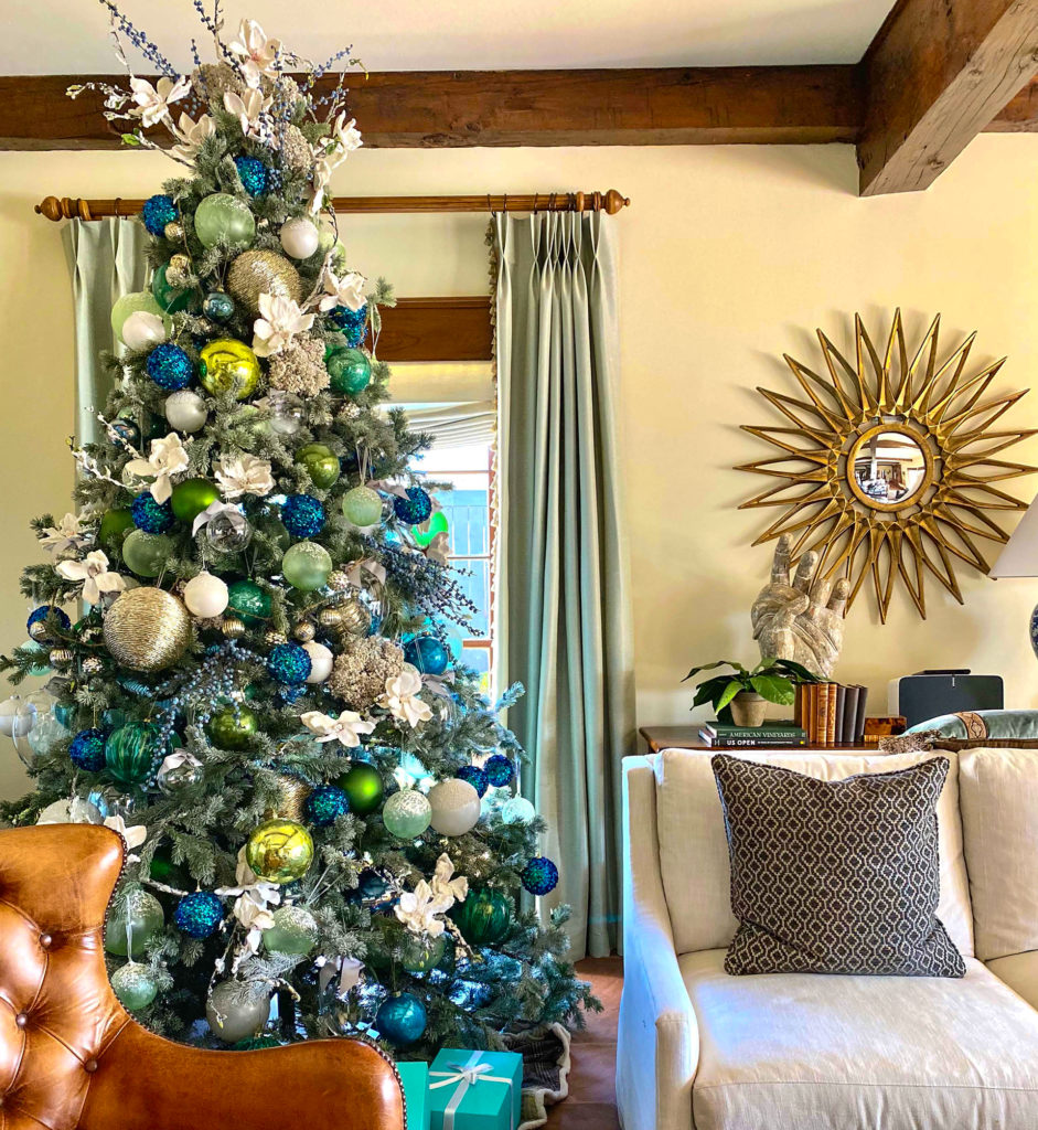 A Christmas tree and holiday décor by Lance Thomas